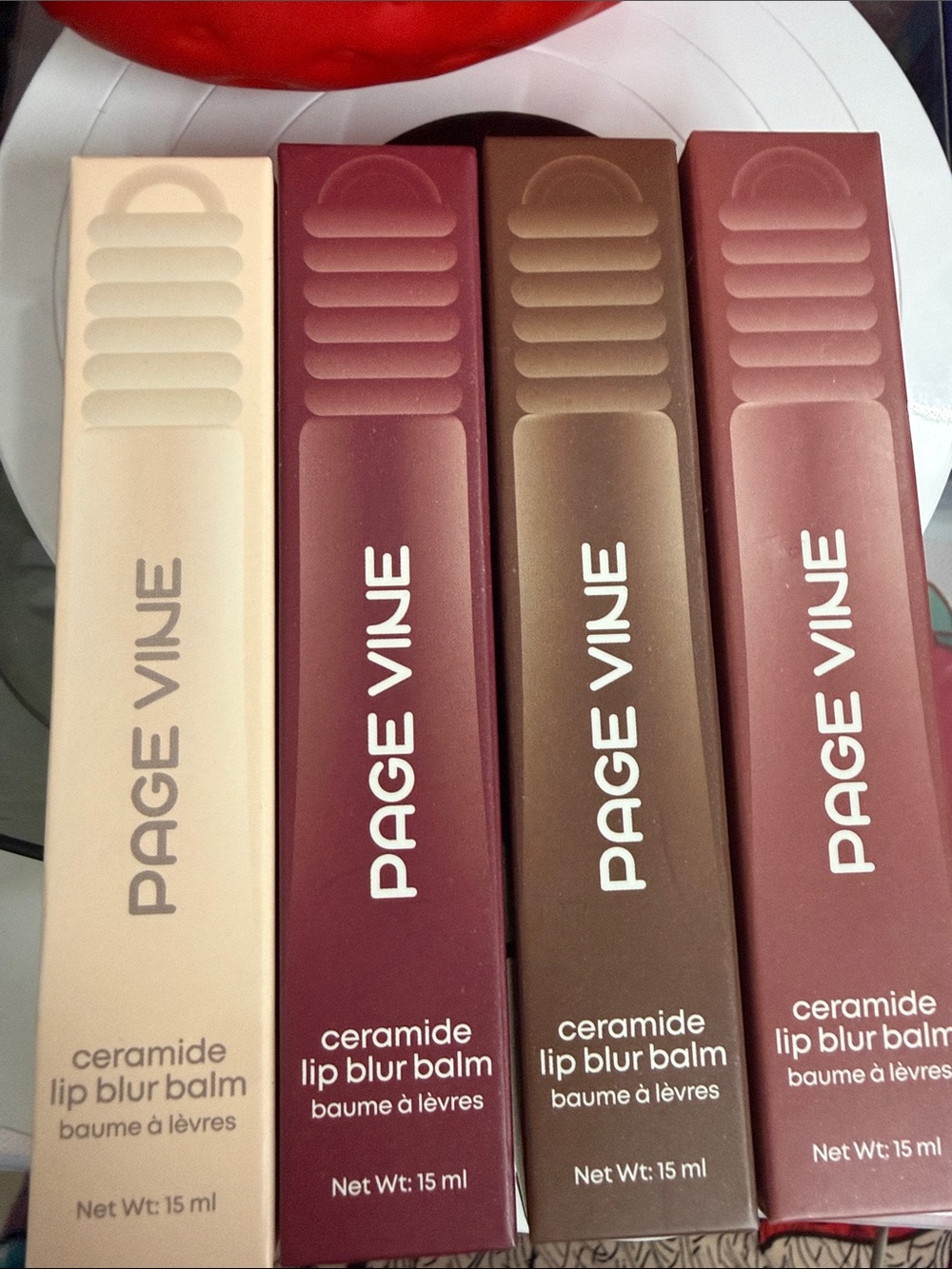 Page Vine Ceramide Lip Blur Balm — Neutral, Berry, Brown, and Mauve Shades